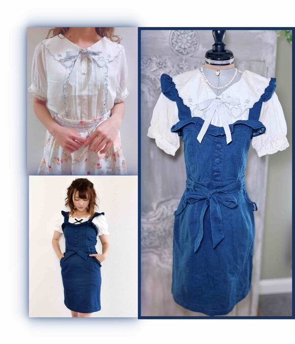 LIZ LISA Dresses & Skirts - Liz Lisa Sailor Blouse Blue Suspender Ribbon Dress Jfashion Gyaru Himekaji Japan